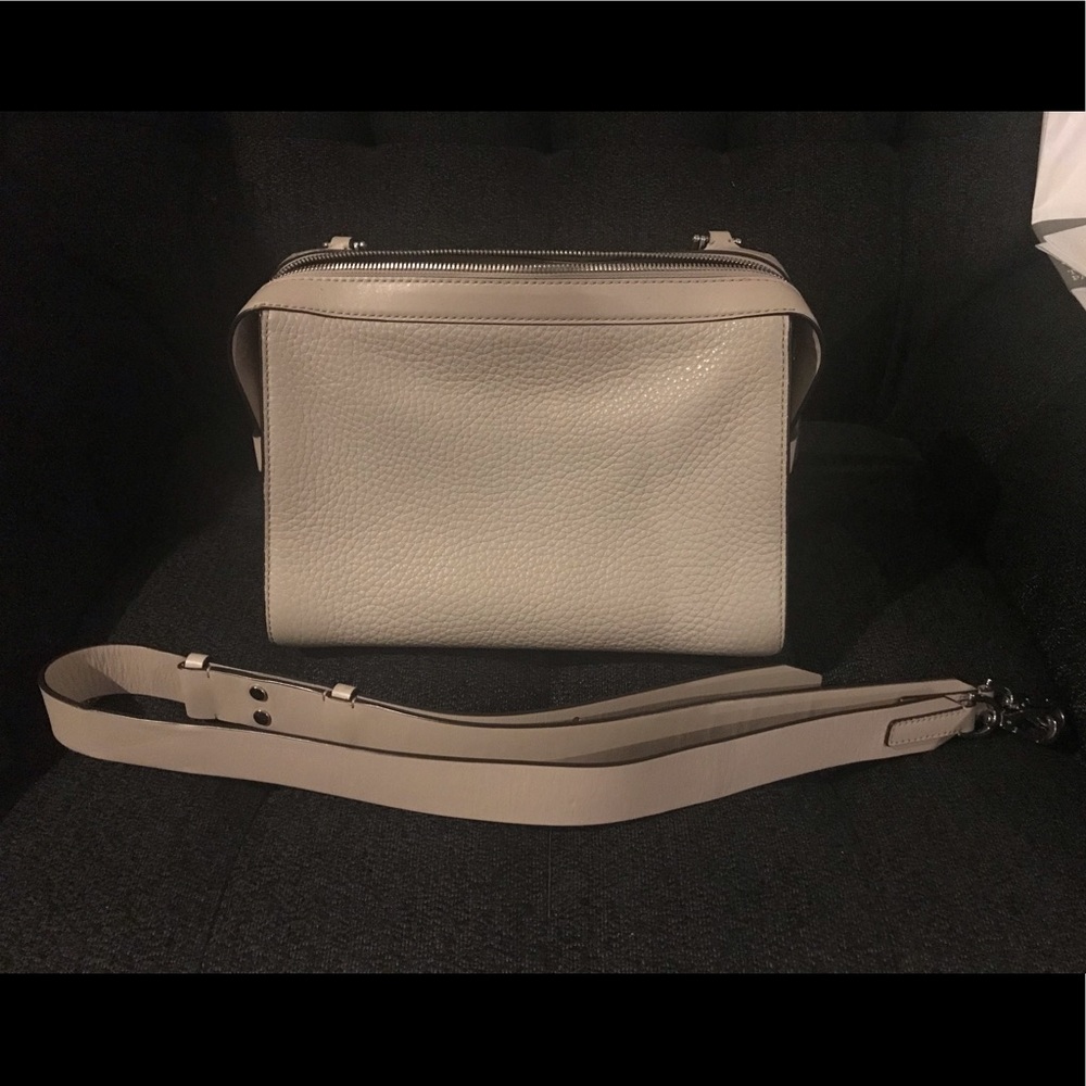 MK Grey Pebbled Leather Top Handle Handbag